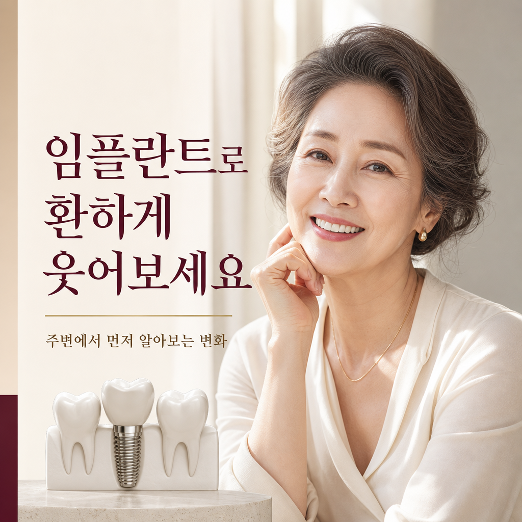 임플란트로 환하게 웃어보세요 — AI 광고 예시